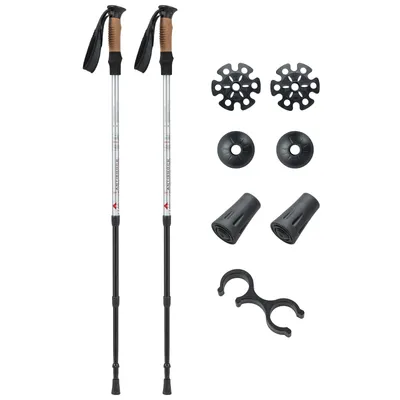 Produktbild von COSTWAY Alu nordic walking hole Teleskopické hole Trekkingové hole 1 Pair Set nastavitelný 65-135cm