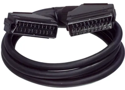 Produktbild von Valueline SCART 03LC/5, 5 m, SCART (21-pin), SCART (21-pin), Nickel, Schwarz, Männlich/Männlich