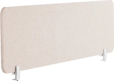 Produktbild von BELIANI Schreibtisch Trennwand Beige Stoff PET Kunststoff 160 x 40 cm zum Aufstellen Klemmen Schallschutz Sichtschutz Pinnwand Büro Home Office