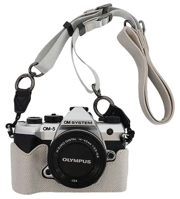 Productafbeelding van Solidchoice - PolyurethanLeren Camera Case voor Olympus OM-5 Mark II met Schouderriem