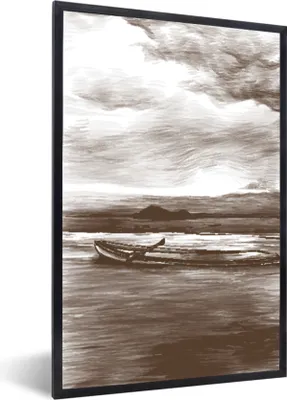 Produktbild von MuchoWow® MuchoWow® Gerahmtes Poster Boot - Luft - Wasser 20x30 cm - Poster mit zchwarzem Bilderrahmen - Drucken - Bilder Poster im Rahmen