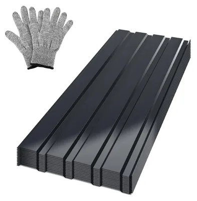 Produktbild von Peviasot 24 Stück Dachblech Trapezblech Profilblech Platten aus Metall, glatte Oberfläche, mit Handschuhen, 115x45 cm, 0,25 mm, 12 m², Anthrazit