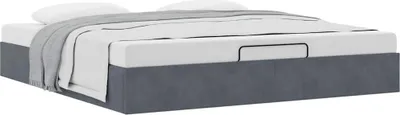 Produktbild von Ottoman-Bett ohne Matratze Dunkelgrau 180x200 cm Samt