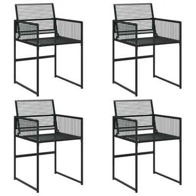Produktbild von Gartenstühle 4 Stk. Schwarz Poly Rattan