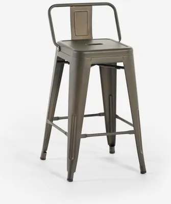Produktbild von Barhocker im industrie stil aus metall mit rückenlehne Steel Top - Bronze