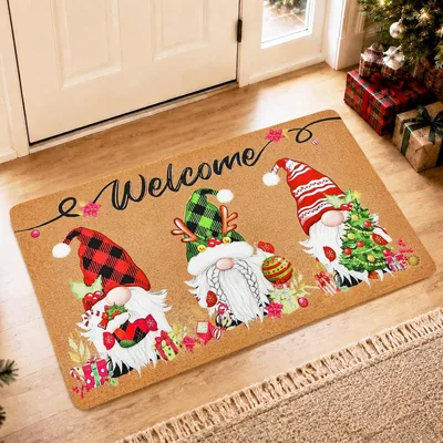 Image de Tapis de sol de Noël, motif Kabouter, 50 x 80 cm, antidérapant, pour l'entrée
