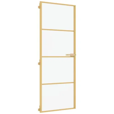 Zdjęcie produktu dla Drzwi wewnętrzne, złote, 76x201,5 cm, szkło i aluminium