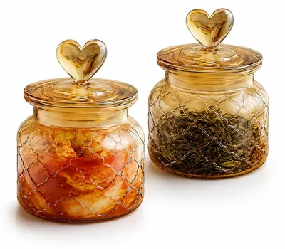 Vorratsgläser mit Deckel, 2er-Set, 650 ml, luftdicht, Glas, transparent