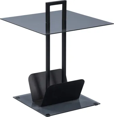 Produktbild von Beistelltisch Helsinki in schwarz - mit Zeitungsablage - 50x64x50cm