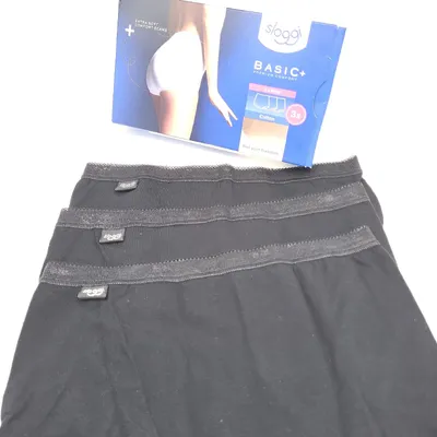 Image de sloggi Culotte taille haute pour femmes, lot de 3, Basic+ - NOIR - Taille 38