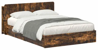 Zdjęcie produktu dla Rama łóżka z przechowywaniem Dąb wędzony 135 x 190 cm