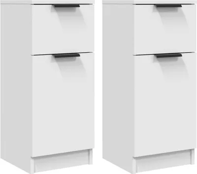 Obrázek produktu pro Příborníky 2 ks bílé 30 x 30 x 70 cm kompozitní dřevo