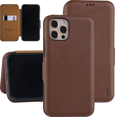 Produktbild von Apple iPhone 12 - 12 Pro Brown Book type case - Card Holder