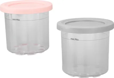 Obrázek produktu pro 2 ks zmrzlinových pohárů s 600ml nádobou pro Ninja NC299AMZ NC300S ŠEDÁ a RŮŽOVÁ
