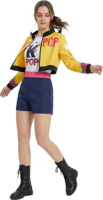 Produktbild von Kpop Sängerin Kostüm für Damen gelb-blau - L (42-44)