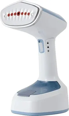 Immagine prodotto di Ferro da stiro a vapore portatile, riscaldamento rapido, design portatile, blu grigio, UE