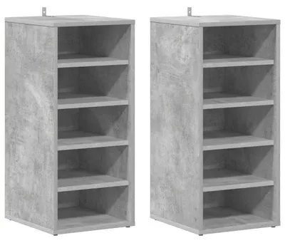 Produktbild von Schuhregal Schuhschrank Schuhablage Schuhständer mit 5 Fächern für Flur Diele Schlafzimmer Möbel 35 x 35 x 70 cm skandinavisch 1 Betongrau