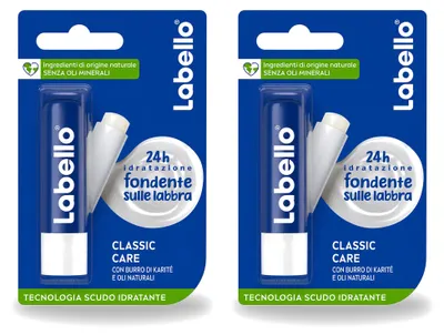 Productafbeelding van 2 x Labello Classic Care lippenbalsem - Verzorgend & beschermend - 5,5 ml - Voordeelverpakking - 2 stuks