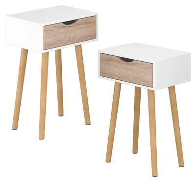 Produktbild von Beistelltisch 'Östersund' 2er Set Weiß/Eiche