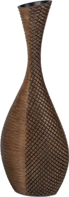 Produktbild von Bodenvase 70 cm - Flaschenvase in Holzoptik mit Kunststein Relief - Formano Vase