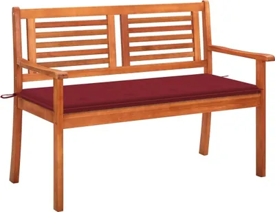 Produktbild von 2-Sitzer-Gartenbank mit Auflage 120 cm Massivholz Eukalyptus