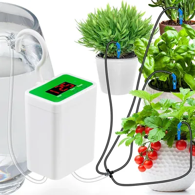 Produktbild von Automatische Bewässerung, USB-Stromversorgung und LED-Anzeige, Bewässerungssystem Automatische Bewässerung für Topfpflanzen