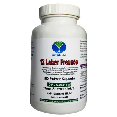 Produktbild von Leber Komplex 12 Leberfreunde 180 Pulver Kapseln Leberkräuter, Bitterkräuter + Bitterstoffe Natur Pur Ohne Zusatzstoffe