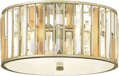 Produktbild von Zeitgenössische Deckenleuchte Gemma Stahl Silber Blatt Kristall 3 Lichter E27