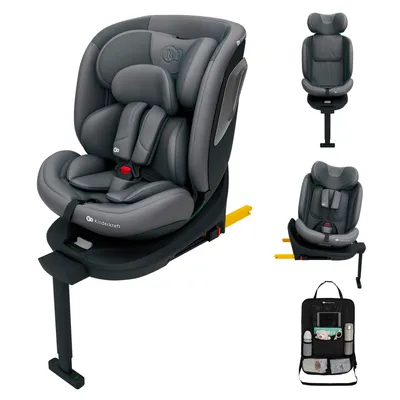 Produktbild von Kinderkraft I-360 2 PLUS 4-in-1-Kindersitz 40-150 cm ISOFIX 5 Sitzpositionen EASY SPIN 360 Grau mit Auto-Organizer