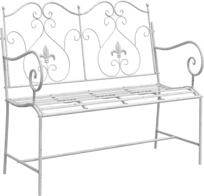 Produktbild von Gartenbank Antik Weiß 104 x 54 x 93 cm Stahl