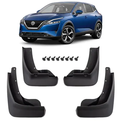 Produktbild von HERSTMOTO Schmutzfänger 4er-Set mit Befestigungssatz für Nissan Qashqai III J12 ab 2021, vorne und hinten [4 Stück]