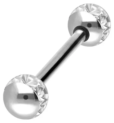 Produktbild von Zungenpiercing, Intim-Piercing Titan Barbell EPOXY-RING-KUGELN