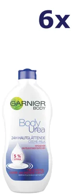 Image de 6 x Lait corporel Garnier 400 ml, 5 % d'urée et beurre de karité, pour peaux très sèches