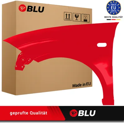 Zdjęcie produktu dla BLU Błotnik pasujący do Seat Altea 5P1/5P5 LS3H Lewy Czerwony Emocion | 2004-2015 | Przedni Przód | Lakierowany | Gotowy do montażu | Stal