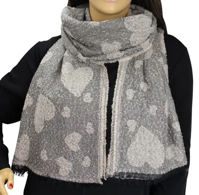 Produktbild von XXL Damen Herz Schal Beige/Braun