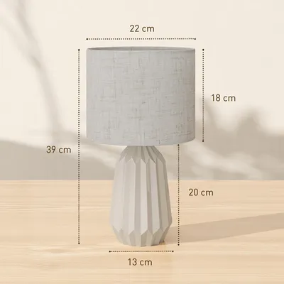 Produktbild von HOMCOM Tischlampe Tischleuchte, Nachttischlampe mit Leinenschirm, Wippschalter