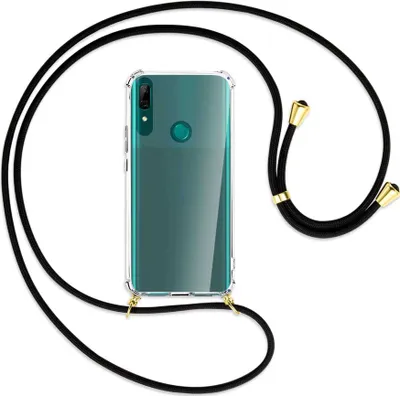 Produktbild von Handykette Backcover-Schutzhülle mit Band (Metall goldfarben) für Huawei P Smart Z - schwarz