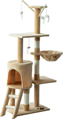 Produktbild von Pawhut PawHut Kratzbaum Kratzbaum 4 Spielzeug Katze Kratzbaum Kletterbaum Katzentreppe beige D30-166