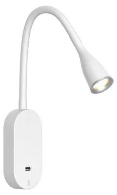 Produktbild von kalb | LED Bettleuchte Tulipano II Leselampe USB Ladefunktion schwarz o. weiß Weiß