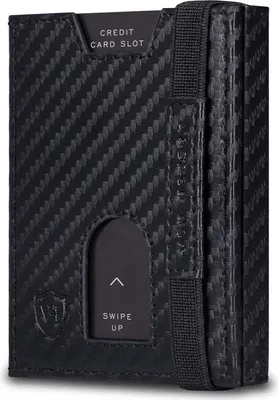 Produktbild von Slim Wallet mit XL Münzfach & RFID-Schutz - Leder Geldbeutel - Mini Geldbörse für Herren und Damen - Kartenetui Echtleder Karten Portemonnaie klein -