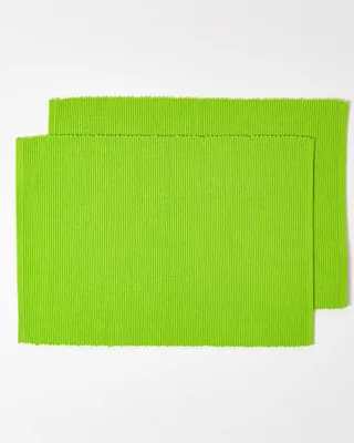Produktbild von HOMESCAPES Tischset limette im 2er-Set – 100% Baumwolle, 33x50 cm