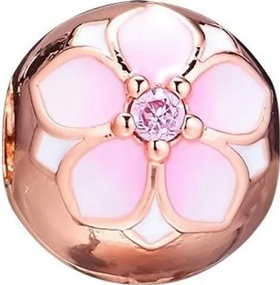 Produktbild von Charms vergoldet Blume Stiefmütterchen Wiese mit Stiefmütterchen Silber 925