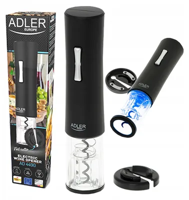 Produktbild von Elektrischer Weinflaschenöffner mit LED, Schwarz, Adler AD 4490
