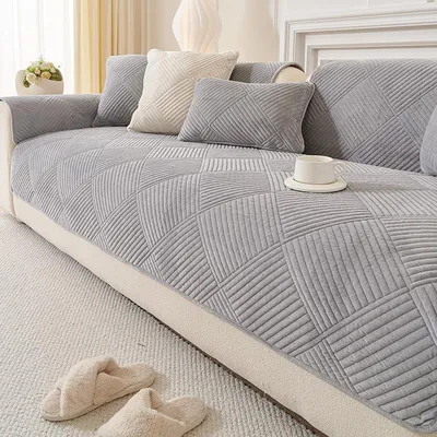 Immagine prodotto di Copridivano antiscivolo ispessito, copridivano 90x90cm, 1 posto, divano spesso, copridivano antiscivolo, protezione per mobili, tappetino per divano grigio chiaro.