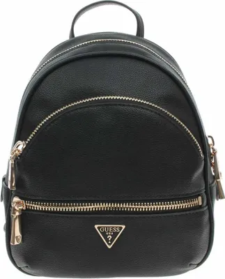 A black Guess rucksack backpack is shown against a white background.