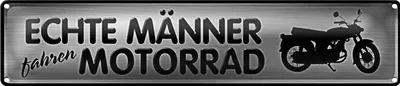 Produktbild von Blechschild Straßenschild 46x10cm Männer fahren Motorrad Dekoration