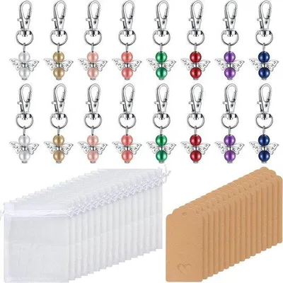 Produktbild von Gastgeschenkset mit 16 Teilchen - Schmuckkarten in Seidenvorhangstoff - perfekt für Hochzeit, Kindstaufe und Jubiläum