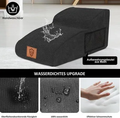 Produktbild von Famanu Hundetreppe 2 Stufen, Wasserdicht mit Waschbarem Bezug, Antirutsch, 55 x 40 x 30 cm