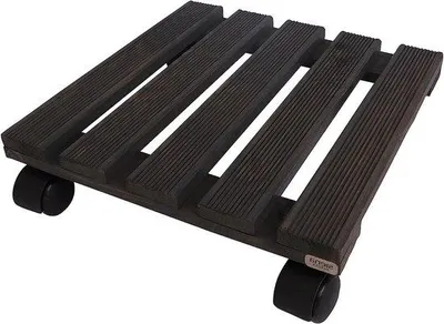 Productafbeelding van Famanu plantenroller, vierkant, 38 x 38 cm - antraciet - geschikt voor binnen- en buitengebruik