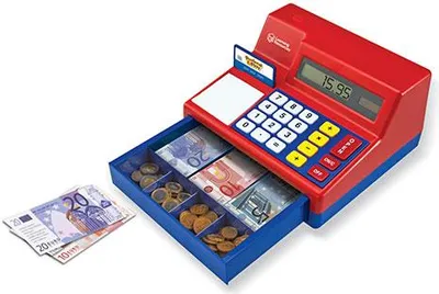 Image de Learning Resources Caisse-jouet avec calculatrice et monnaie en euros